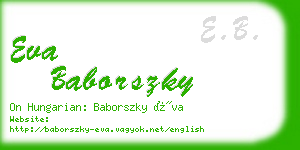 eva baborszky business card